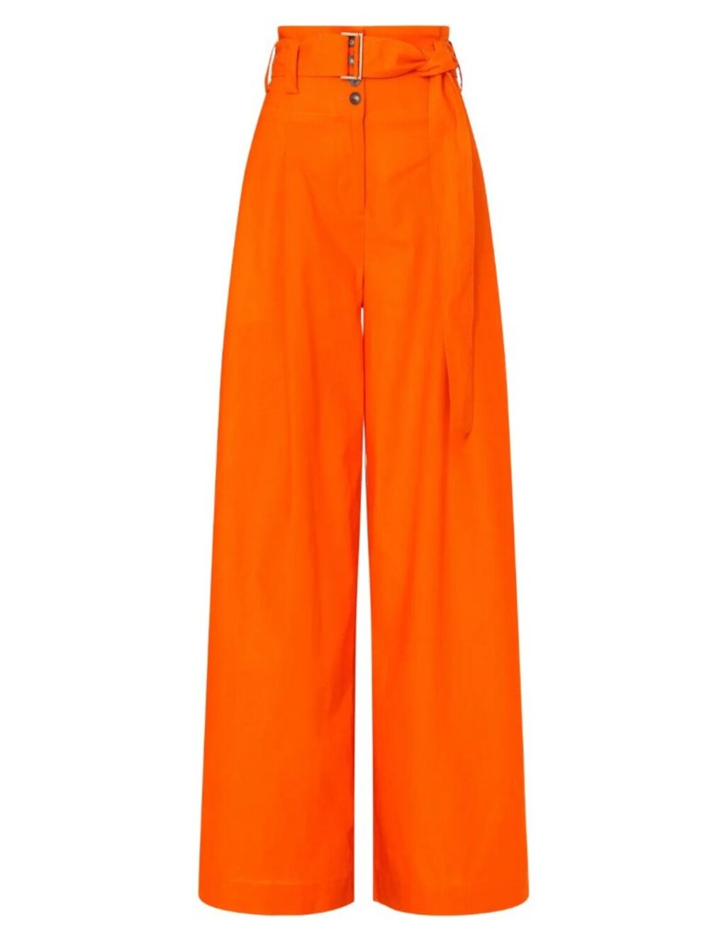 Eudon Choi high waist pleated pants bright orange linen cotton blend women's 8
